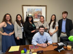 group photo of staff at the Office Spring Grand Opening for Beam Law Firm